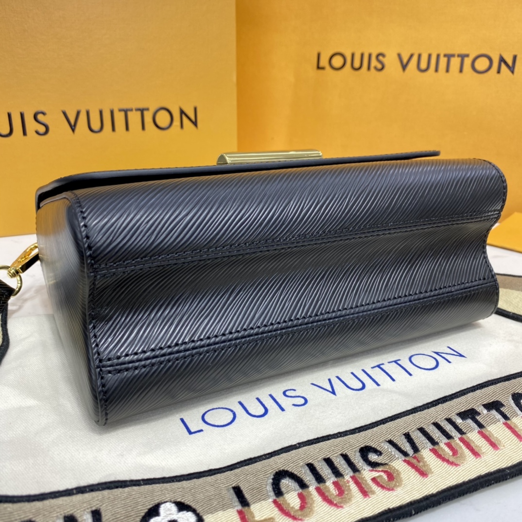 Louis Vuitton TWIST MM Handbag Epi Leather M57505 Black